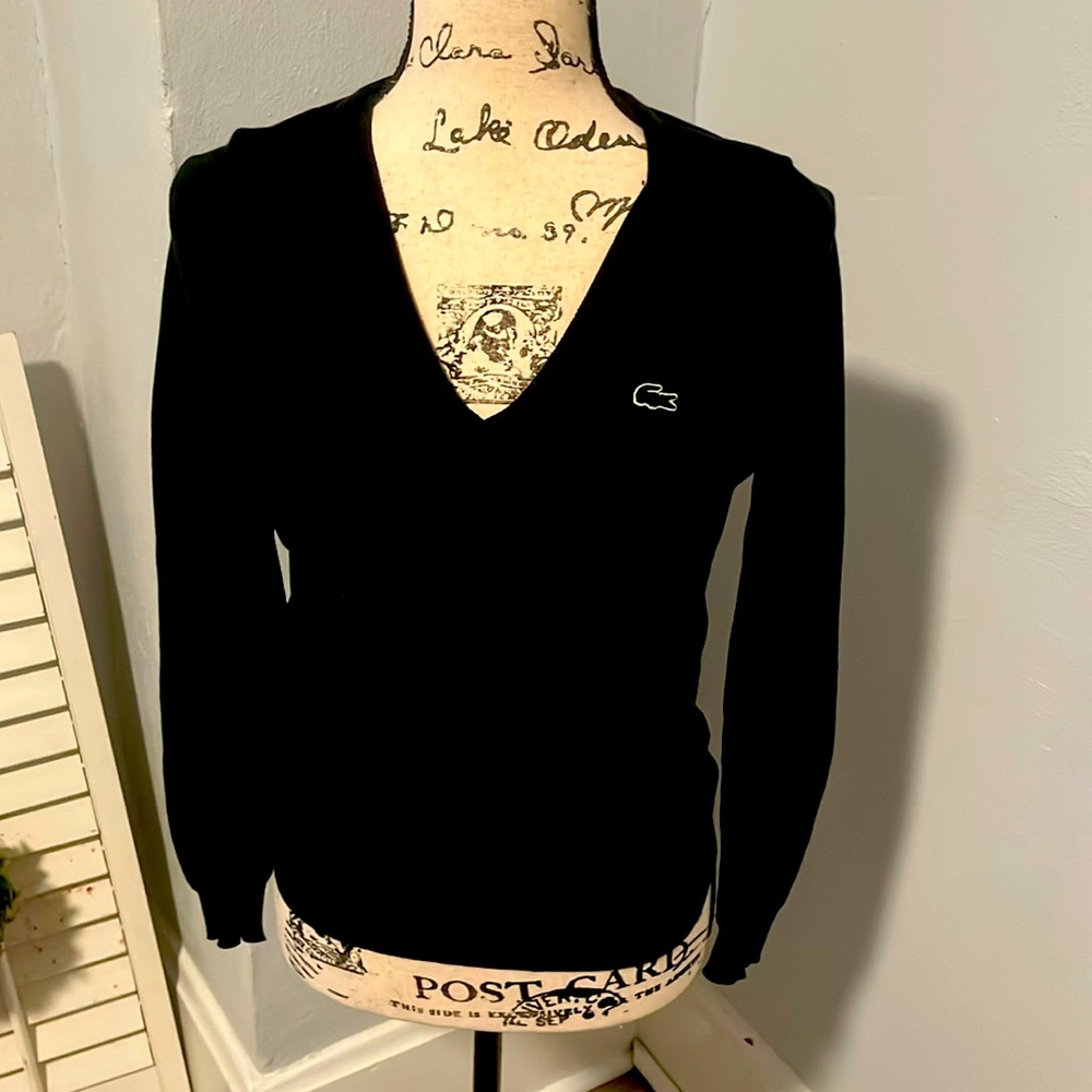 Lacoste 100% cotton black sweater